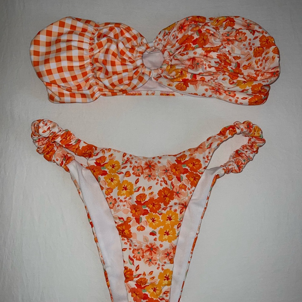 Orange Floral Bikini Set